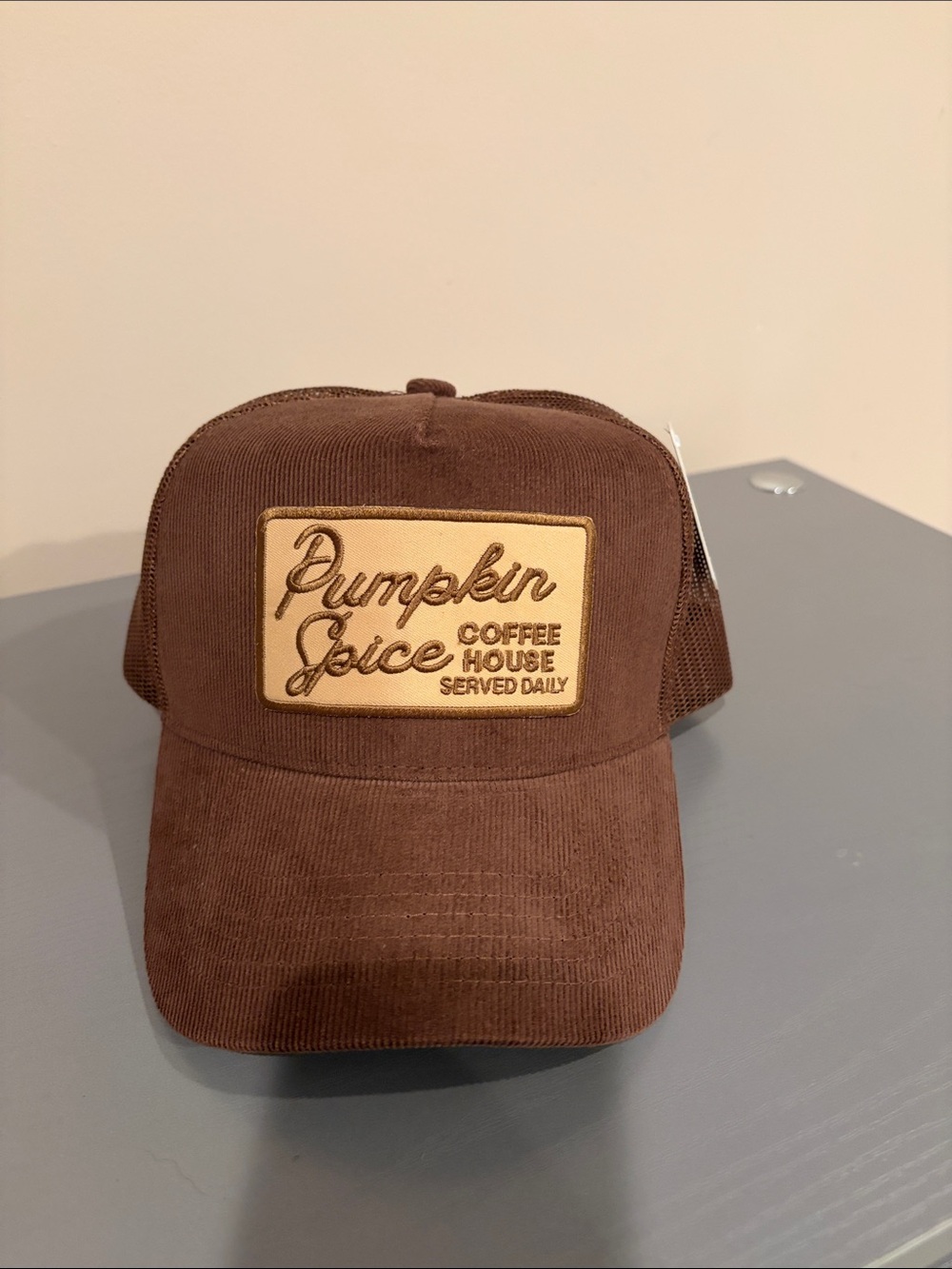Altar'd State Brown Pumpkin Spice Trucker Hat